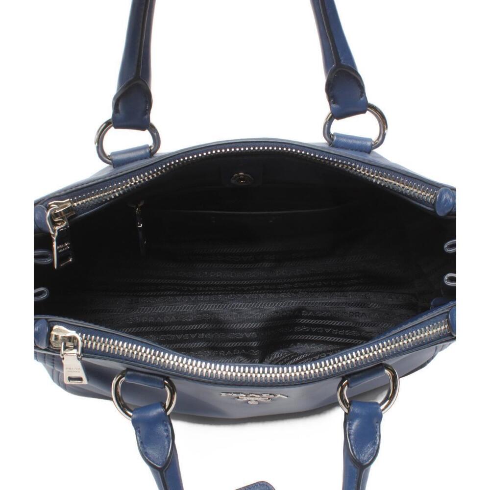 Prada Soft Crossbody navy Double Satchel Zip blue Calfskin - Picture 5 of 6